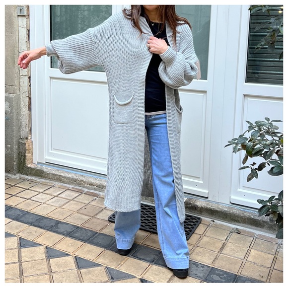 NWT 41 Boho Made In Italy Soft Oversized  Sweater Knit Cardigan - Picture 2 of 6